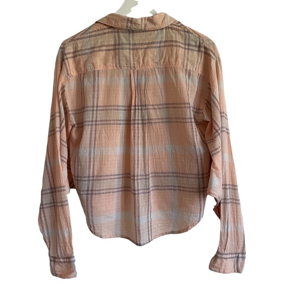 Free People Cutie Plaid Batwing Dolman Sleeve Button Down, Size S - Picture 5 of 7